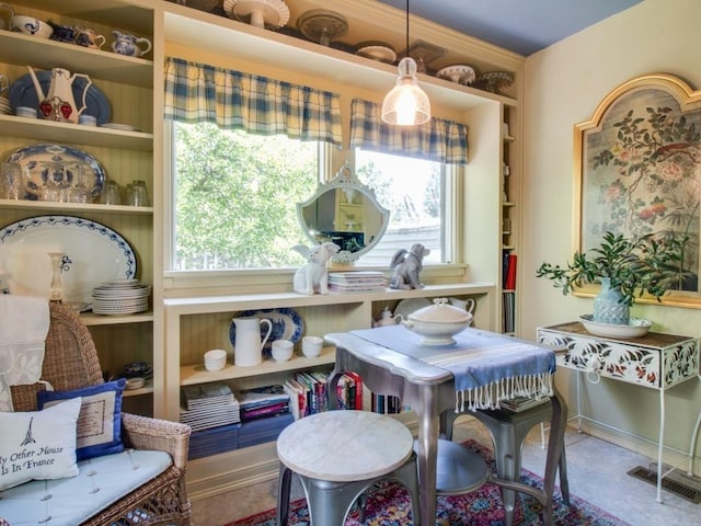 dining space with visible vents and a wealth of natural light