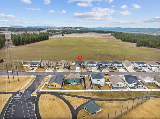 drone / aerial view with a residential view