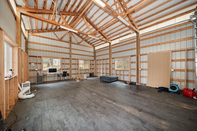 garage featuring metal wall