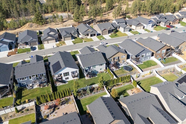 drone / aerial view with a residential view