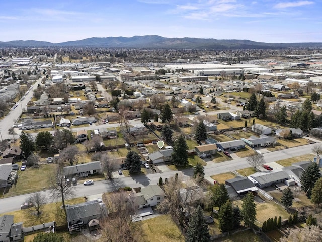 aerial view with a residential view and a mountain view