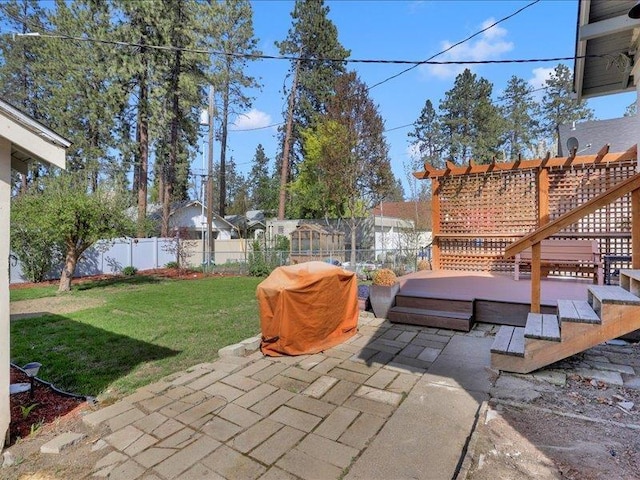view of patio with grilling area