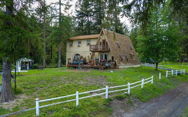 2063-A Marble Valley Basin Rd, Addy, WA 99101 - view of front facade featuring a deck, a balcony, and roof with shingles