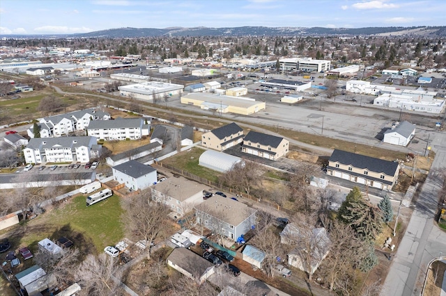 aerial view featuring a mountain view