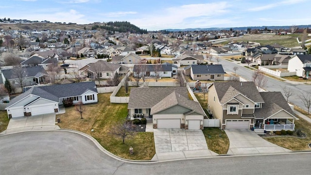 bird's eye view featuring a residential view