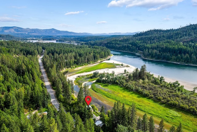 1791 S Leclerc Rd, Newport, WA 99156 - drone / aerial view of a forest and a water and mountain view
