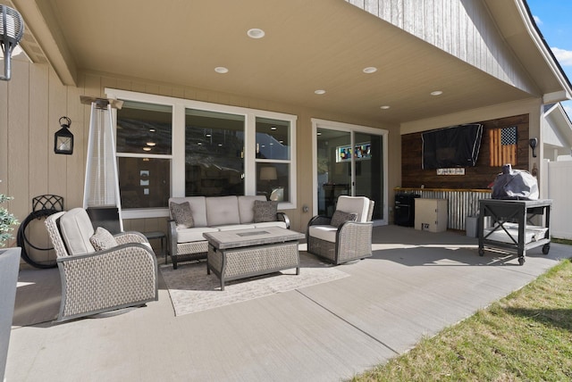 view of patio / terrace with an outdoor hangout area