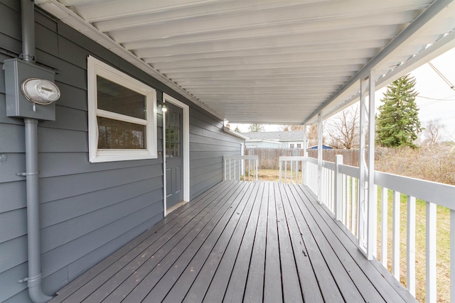 wooden terrace with fence