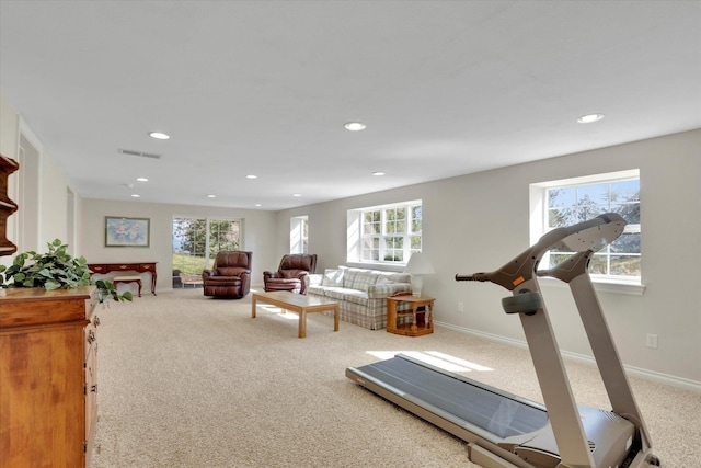 6814 S Jackson Ridge Ln, Greenacres, WA 99016 - exercise area with carpet floors, recessed lighting, and baseboards