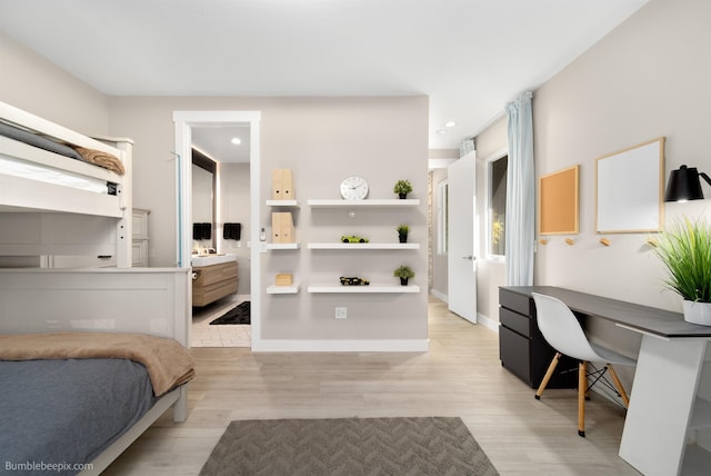 27809 N Bruce Rd, Chattaroy, WA 99003 - bedroom with baseboards, recessed lighting, and light wood-type flooring