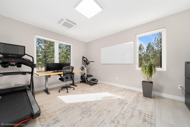 27809 N Bruce Rd, Chattaroy, WA 99003 - office space with baseboards, visible vents, and wood finished floors