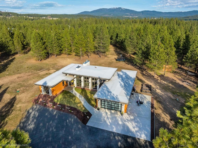 27809 N Bruce Rd, Chattaroy, WA 99003 - aerial view featuring a wooded view and a mountain view