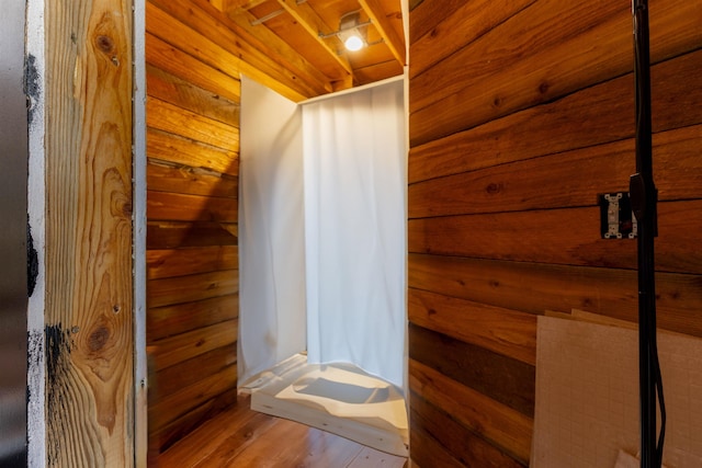 4004P N Northport Flat Creek Rd, Northport, WA 99157 - bathroom featuring wooden walls and wood finished floors