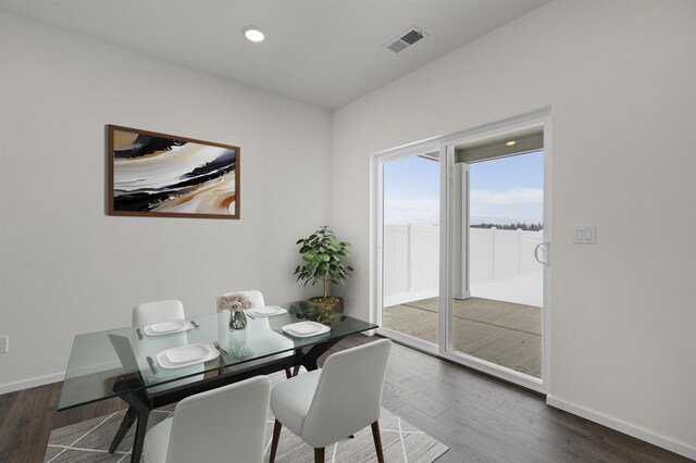805 E 5th St, Deer Park, WA 99006 - dining room with wood finished floors, recessed lighting, baseboards, and visible vents