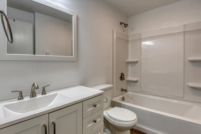 4718 N Campbell Rd, Otis Orchards, WA 99027 - full bath featuring toilet, shower / tub combination, vanity, and a textured wall