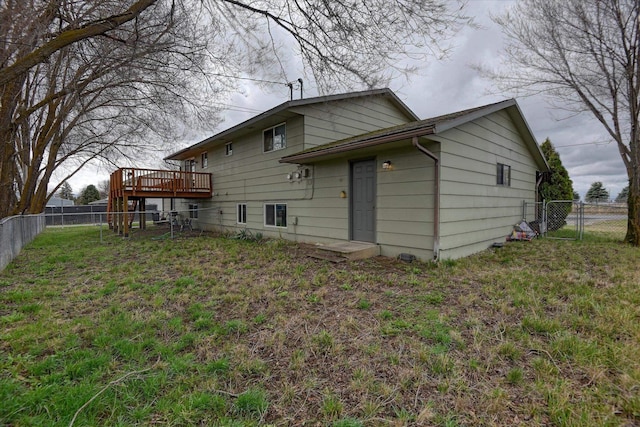 4718 N Campbell Rd, Otis Orchards, WA 99027 - back of house featuring a deck and a fenced backyard