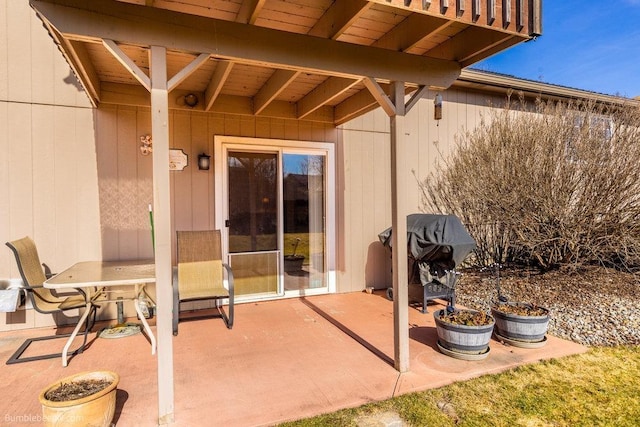 view of patio featuring area for grilling