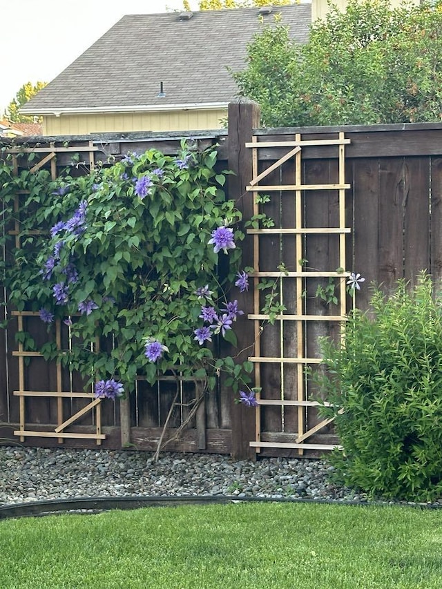 view of yard with fence