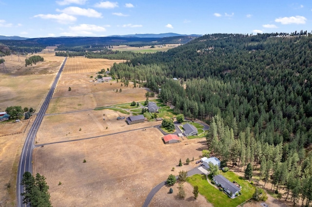 14505 W Coulee Hite Rd, Spokane, WA 99224 - drone / aerial view featuring a rural view, a mountain view, and a wooded view
