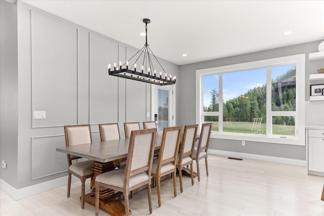 16215 W Coulee Hite Rd, Spokane, WA 99224 - dining space with baseboards, light wood-type flooring, and recessed lighting