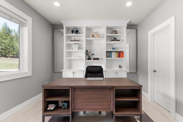 16215 W Coulee Hite Rd, Spokane, WA 99224 - office featuring light wood-type flooring, healthy amount of natural light, recessed lighting, and baseboards