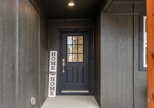view of exterior entry