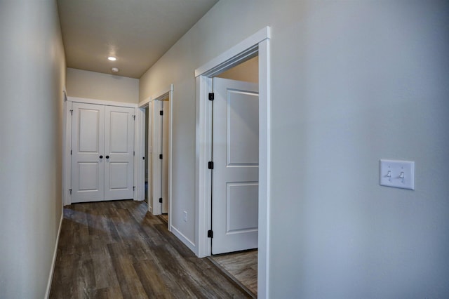 18517 E Michielli Ln, Spokane Valley, WA 99016 - corridor featuring dark wood-style flooring and baseboards