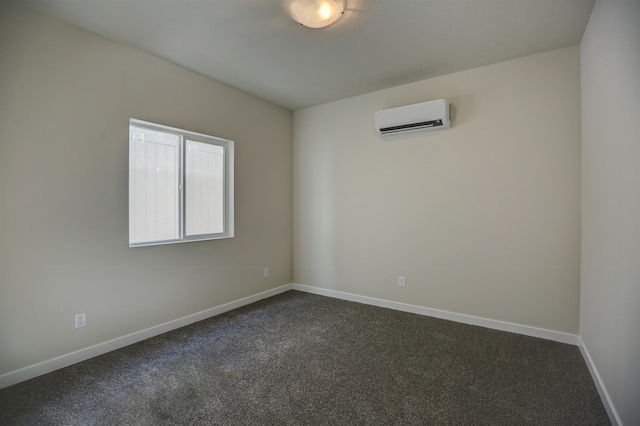 18517 E Michielli Ln, Spokane Valley, WA 99016 - empty room with a wall mounted air conditioner, dark colored carpet, and baseboards