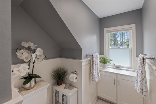 127 W 25th Ave, Spokane, WA 99203 - bathroom with a wainscoted wall and toilet