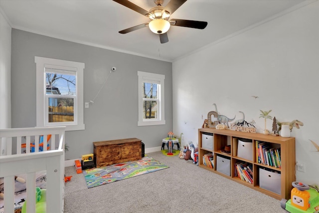 404 N Washington Ave, Newport, WA 99156 - bedroom featuring baseboards, carpet floors, multiple windows, and crown molding