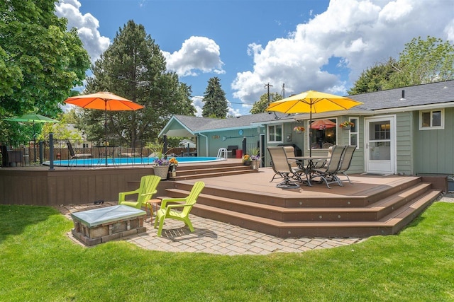 305 S Steen Rd, Veradale, WA 99037 - wooden deck featuring outdoor dining space