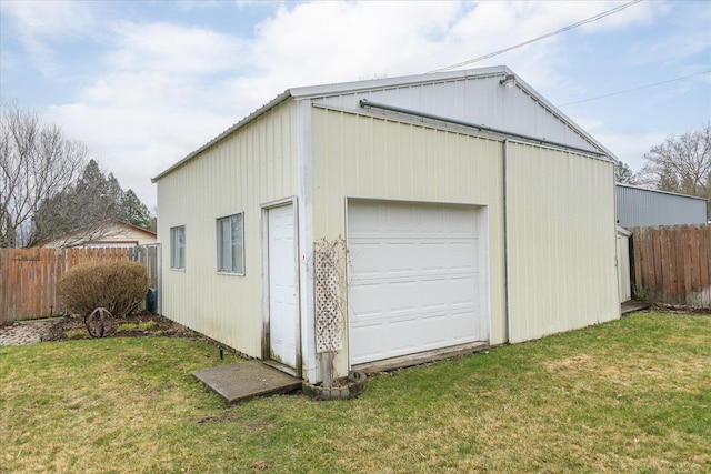 garage featuring fence
