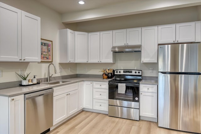 4907 E 6th Avenue 4909E 6Th Ave, Spokane Valley, WA 99212 - kitchen featuring appliances with stainless steel finishes, a sink, white cabinetry, and under cabinet range hood