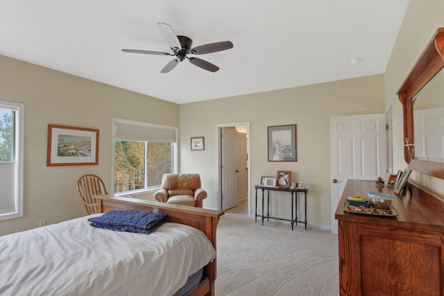 4357 S Greystone Ln, Spokane, WA 99203 - bedroom featuring light colored carpet, baseboards, and a ceiling fan