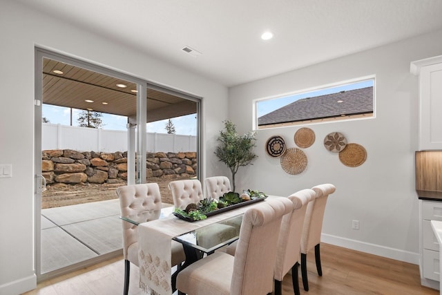 13310 N Starling Ln, Spokane, WA 99208 - dining room featuring recessed lighting, light wood finished floors, visible vents, and baseboards