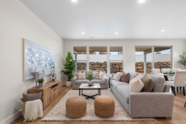 13310 N Starling Ln, Spokane, WA 99208 - living room featuring recessed lighting, plenty of natural light, and wood finished floors