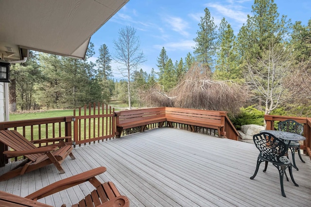 13615 N Riverbluff Ln, Spokane, WA 99208 - wooden terrace with a lawn