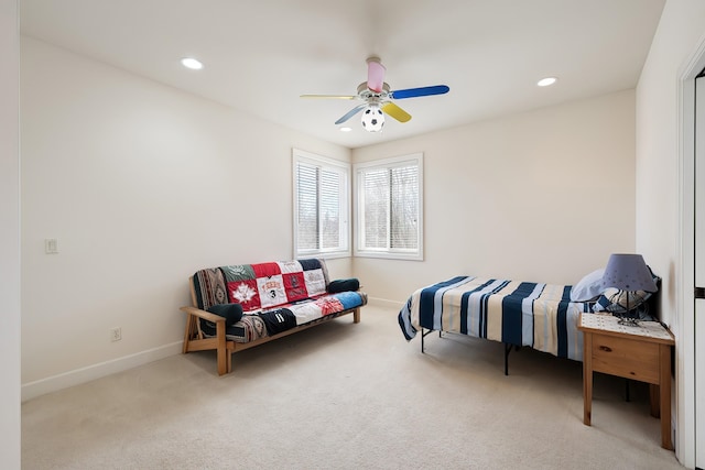 13615 N Riverbluff Ln, Spokane, WA 99208 - bedroom featuring recessed lighting, baseboards, and carpet floors