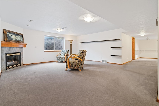 2603 S Sunnybrook Ln, Spokane, WA 99037 - sitting room with carpet and a fireplace