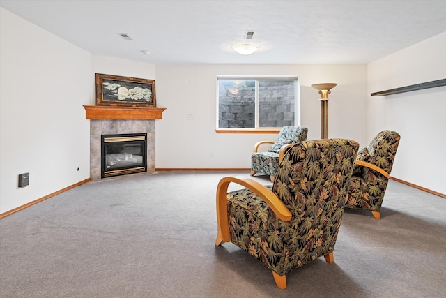 2603 S Sunnybrook Ln, Spokane, WA 99037 - living area featuring carpet floors and a fireplace