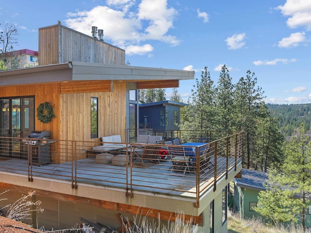 deck featuring area for grilling