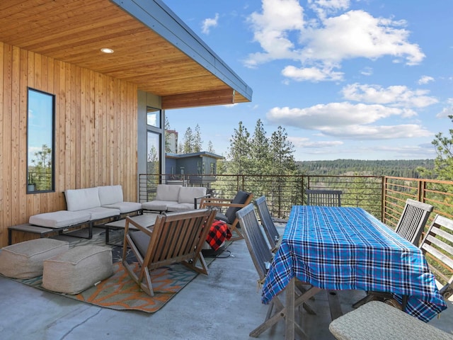 view of patio / terrace featuring an outdoor living space