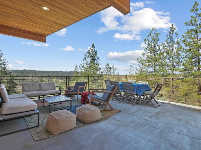 view of patio / terrace featuring an outdoor living space