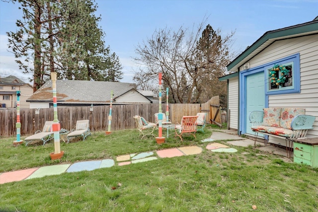 view of yard with fence