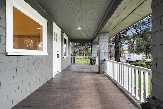 deck with a porch
