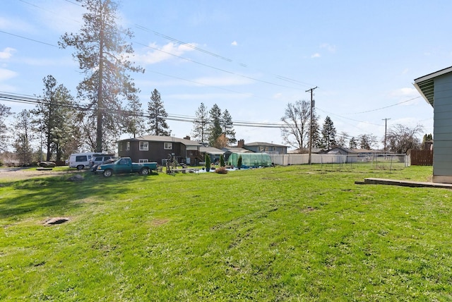 view of yard featuring fence