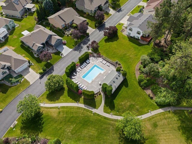 4420 E 51st Ln, Spokane, WA 99223 - aerial perspective of suburban area with a pool