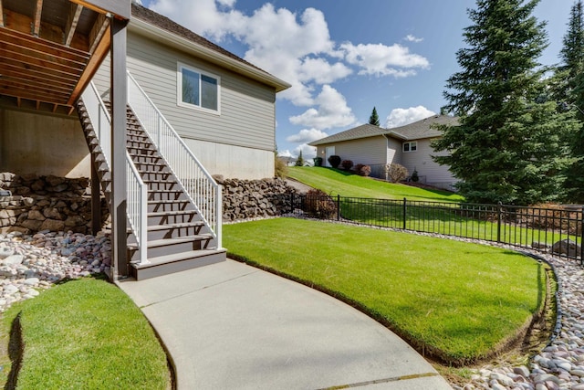6519 W Kitsap Dr, Spokane, WA 99208 - view of yard with a patio, stairs, and fence