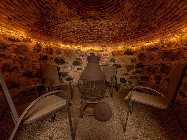 view of wine cellar