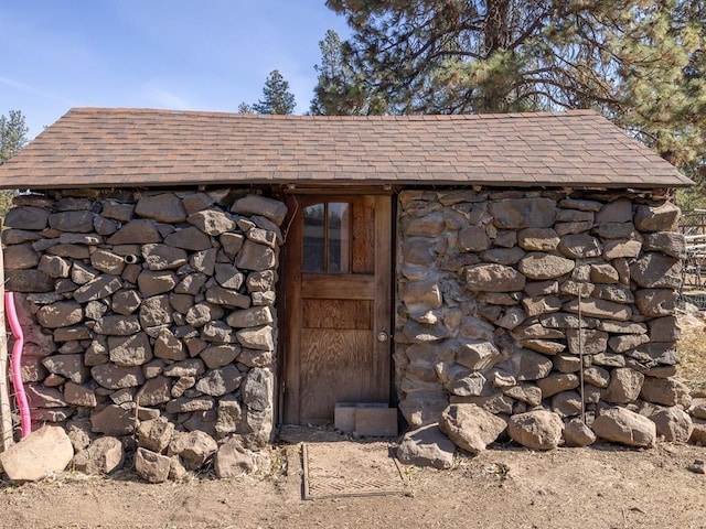 view of shed